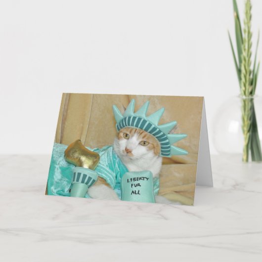Patriottische vierde van Kaart van de Kat van Juli (Voorkant)