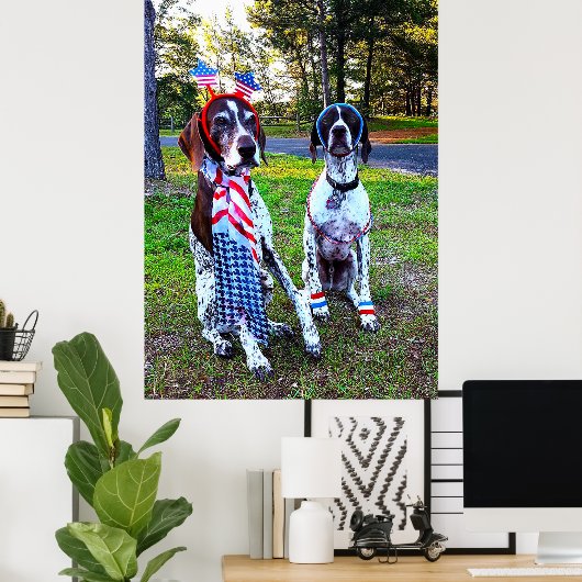 Patriottische viering feestelijke honden poster (Thuiskantoor)