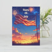 Patriottische Viering van 4 juli Kaart (Staand voorkant)