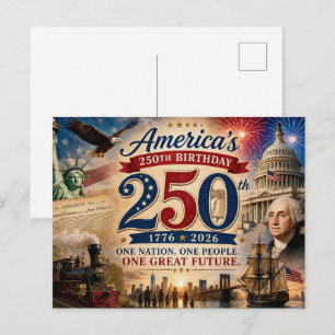 Patriottische viering van Amerika's 250e verjaarda Briefkaart
