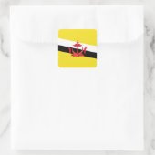 Patriottische vierkante sticker met de vlag van Br (Tas)