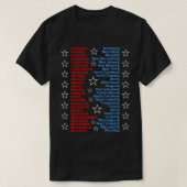 Patriottische Vijftig Staten Rood Wit Blauw Ampers T-shirt (Design voorkant)