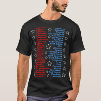 Patriottische Vijftig Staten Rood Wit Blauw Ampers T-shirt
