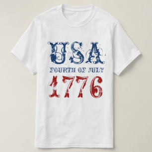 Patriottische vintage 4 juli 1776 t-shirt