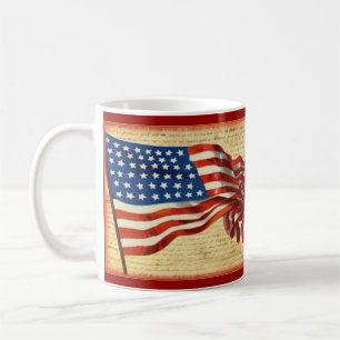 Patriottische vintage Amerikaanse vlag beker Koffiemok
