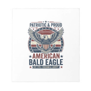 Patriottische vintage Amerikaanse zeearend gedecor Notitieblok