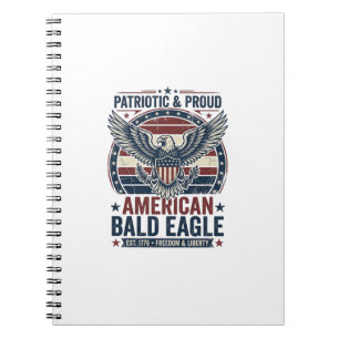 Patriottische vintage Amerikaanse zeearend gedecor Notitieboek