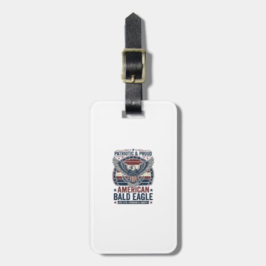 Patriottische vintage Amerikaanse zeearend verslet Bagagelabel (Voorkant verticaal)