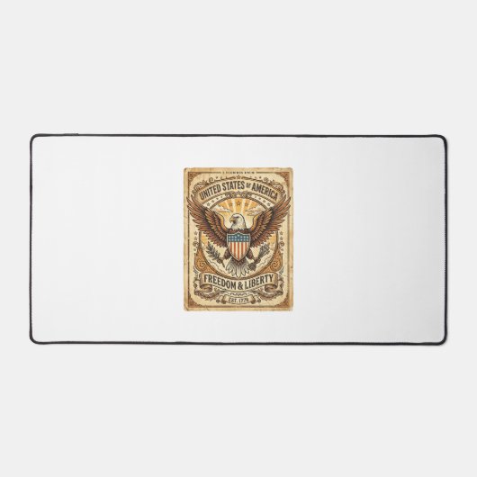 Patriottische vintage Amerikaanse zeearend verslet Bureaumat (Voorkant)