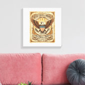 Patriottische vintage Amerikaanse zeearend verslet Canvas Afdruk (Insitu (Woonkamer))