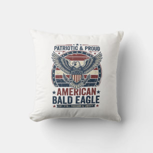 Patriottische vintage Amerikaanse zeearend verslet Kussen
