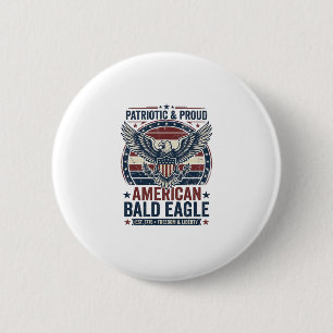 Patriottische vintage Amerikaanse zeearend verslet Ronde Button 5,7 Cm
