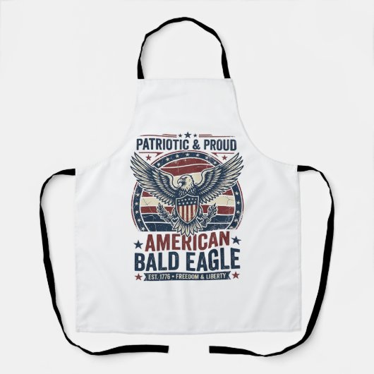 Patriottische vintage Amerikaanse zeearend verslet Schort (Voorkant)