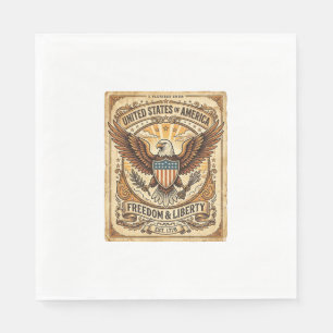 Patriottische vintage Amerikaanse zeearend verslet Servet