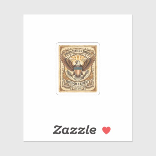 Patriottische vintage Amerikaanse zeearend verslet Sticker (Vel)