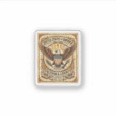Patriottische vintage Amerikaanse zeearend verslet Sticker (Voorkant)
