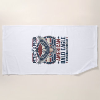 Patriottische vintage Amerikaanse zeearend verslet Strandlaken