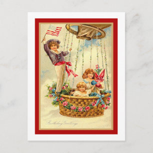 Patriottische Vintage Birthday Greetings Briefkaart