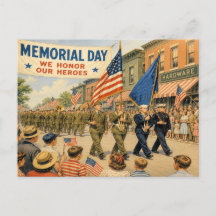 Patriottische vintage-stijl Memorial Day-ansichtka