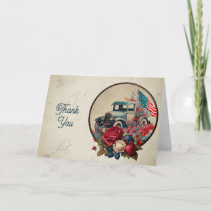 Patriottische Vintage Truck Bedankkaart