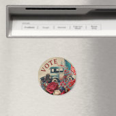 Patriottische Vintage Truck Magneet (Insitu (Vaatwasser))