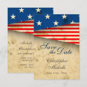 Patriottische Vintage Weddenschap van de Amerikaan Kaart (Voorkant / Achterkant)