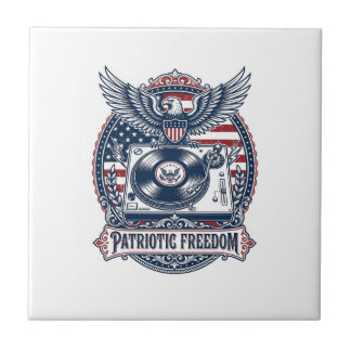 Patriottische Vinyl Collector Vector Grafische T-s Tegeltje
