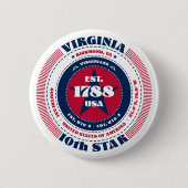 Patriottische Virginia Circle met State Details Ronde Button 5,7 Cm (Voorkant)
