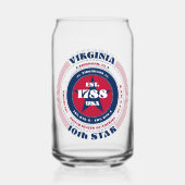 Patriottische Virginia Typography Drinkware Set Blikvorm Glas (Voorkant)