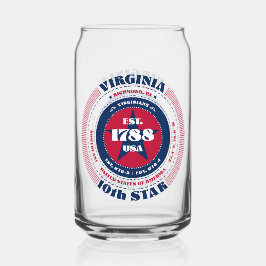 Patriottische Virginia Typography Drinkware Set Blikvorm Glas