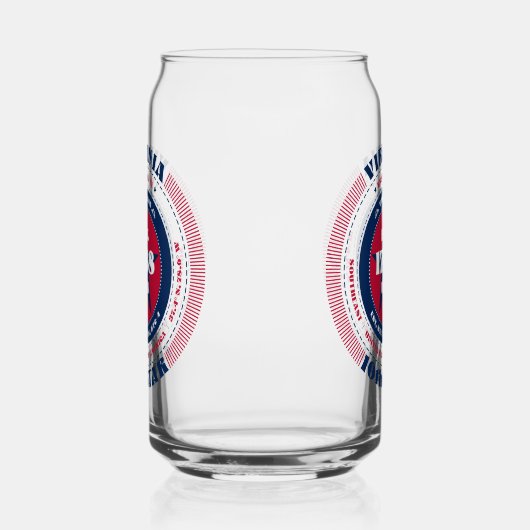 Patriottische Virginia Typography Drinkware Set Blikvorm Glas (Rechts)