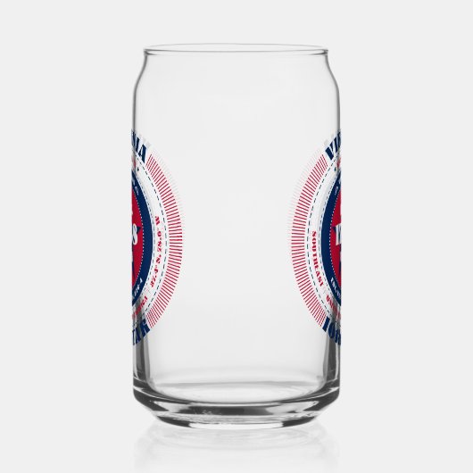 Patriottische Virginia Typography Drinkware Set Blikvorm Glas (Links)