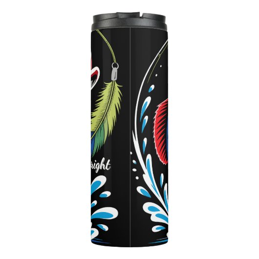 Patriottische vis springwater lokken thermosbeker (Achterkant)