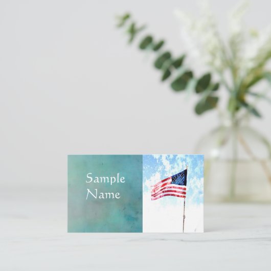 patriottische visitekaartjes Amerikaanse vlagkunst (Staand voorkant)