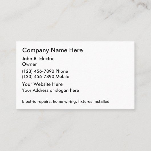 Patriottische Visitekaartjes van elektriciens (Achterkant)