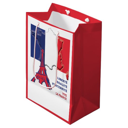 Patriottische Vive La FRANCE Parijs Medium Cadeauzakje (Voorkant Gekanteld)
