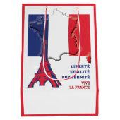 Patriottische Vive La FRANCE Parijs Medium Cadeauzakje (Achterkant)