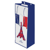 Patriottische Vive La FRANCE Parijs Wijn Cadeautas (Achterkant Gekanteld)