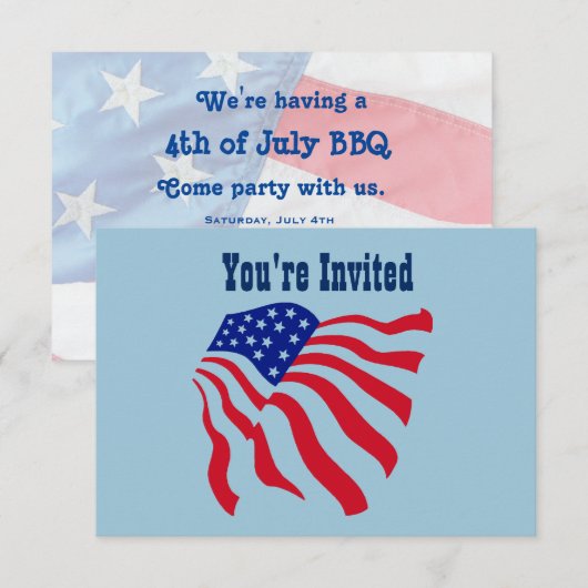 Patriottische Vlag 4 juli Partij Kaart (Voorkant / Achterkant)