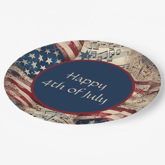 Patriottische Vlag 4 juli Party BBQ Papieren Bordje (Gekanteld)