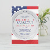 Patriottische Vlag 4 JULI Zomer Barbecue Party Kaart (Staand voorkant)