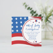 Patriottische vlag 4e juli partijuitnodiging kaart (Staand voorkant)