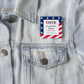 Patriottische vlag Aangepaste verkiezingscampagne  Vierkante Button 5,1 Cm (In situ)