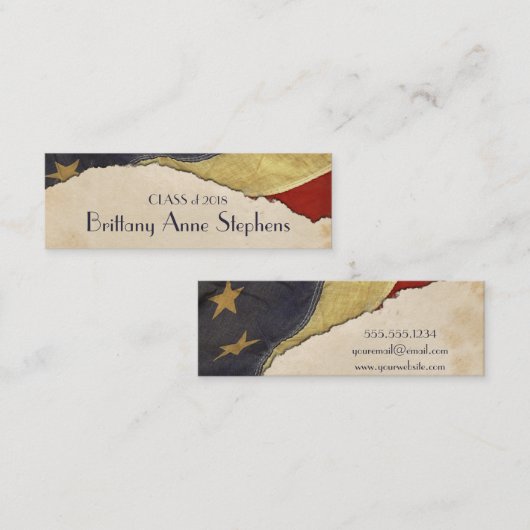 Patriottische  Vlag Afstuderen Naam Invoegen Contactkaartje (Voorkant / Achterkant)