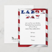 Patriottische Vlag Arbeid Dag Party Uitnodiging (Voorkant / Achterkant)