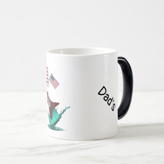 Patriottische vlag bedekte regenboogforel magische mok (Voorkant rechts)