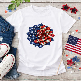 Patriottische Vlag Bloem Illustratie T-shirt