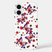Patriottische vlag Butterflies Case-Mate iPhone Case (Achterkant)