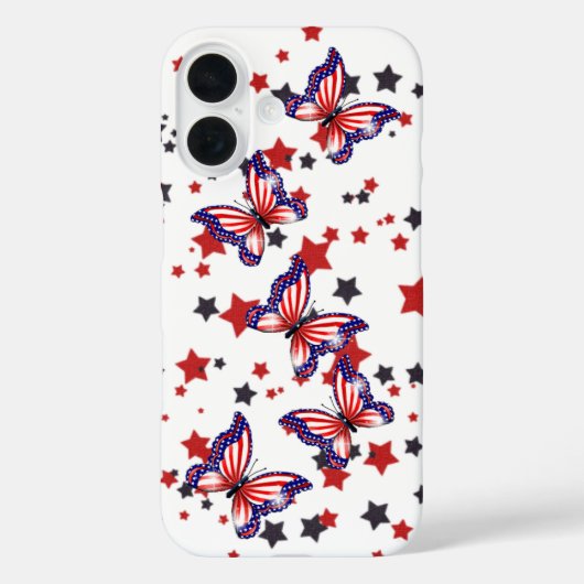 Patriottische vlag Butterflies Case-Mate iPhone Case (Achterkant)