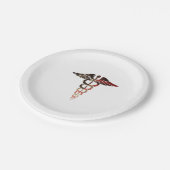 Patriottische Vlag Caduceus Groot voor Verpleegkun Papieren Bordje (Gekanteld)